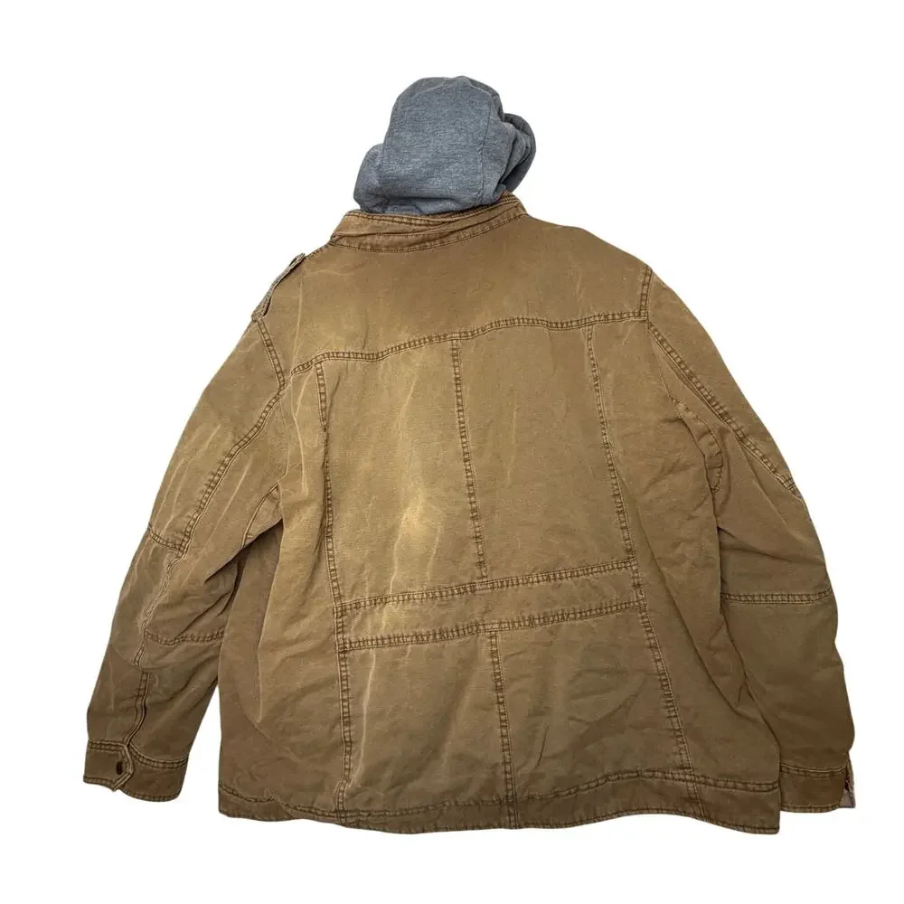 Levi's Men's Cotton Faux Shearling Utility Field Jacket - Brown XXXL